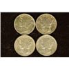 1939, 40, 41 & 1945 SILVER MERCURY DIMES ALL UNC