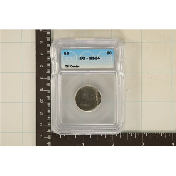 NO DATE OFF CENTER US NICKEL ICG MS64