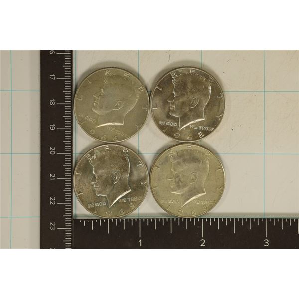 1966, 68-D & 2-1969-D 40% SILVER KENNEDY HALVES