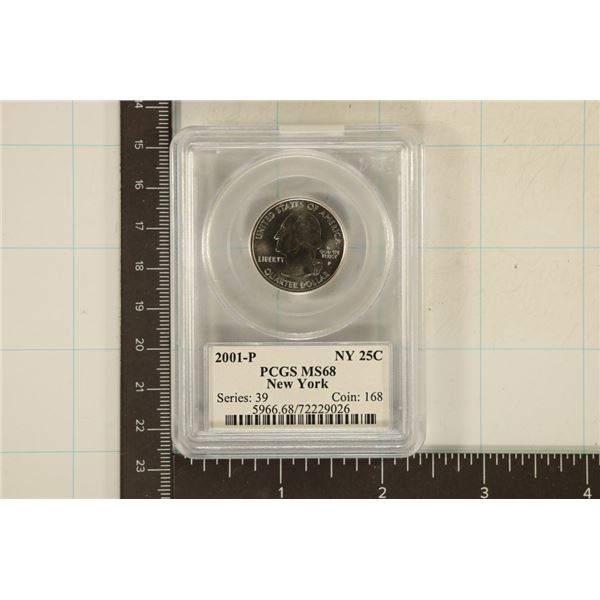2001-P NEW YORK QUARTER PCGS MS68