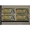 Image 1 : 4-1973 CANADA $1 COLORIZED BILLS 2 ARE CRISP