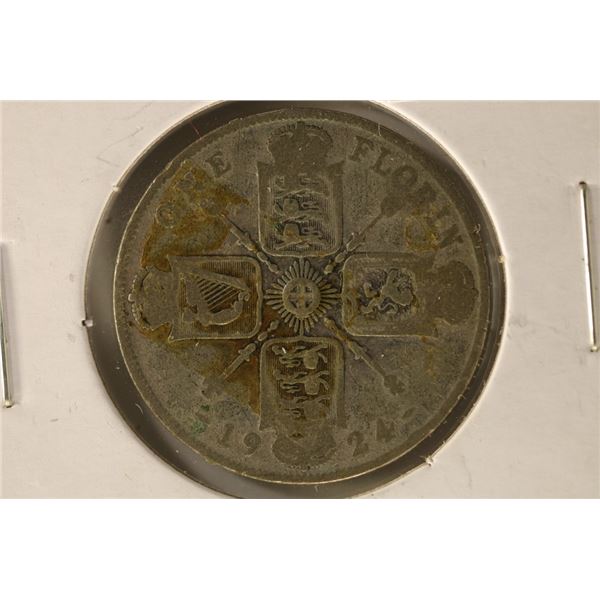 1924 GREAT BRITAIN SILVER 1 FLORIN .1818 OZ. ASW