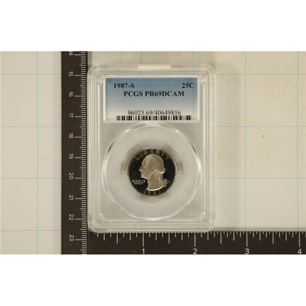 1987-S WASHINGTON QUARTER PCGS PR69 DCAM