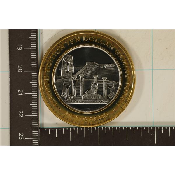 CASINO $10 SILVER TOKEN (UNC) MGM GRAND, LAS VEGAS