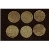 6-SILVER DIME SIZED OTTOMAN EMPIRE PARA COINS: