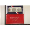 1976 SILVER 3 COIN BICENTENNIAL UNC SET IN RED