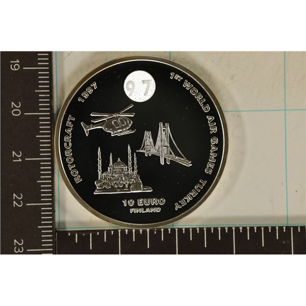 .87 TROY OZ .999 FINE SILVER PF ROUND "WORLD AIR