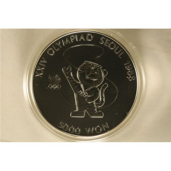 1988 SOUTH KOREA SILVER PF 5000 WON SEOUL