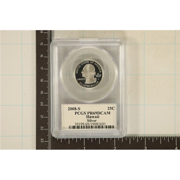2008-S SILVER HAWAII QUARTER PCGS PR69 DCAM