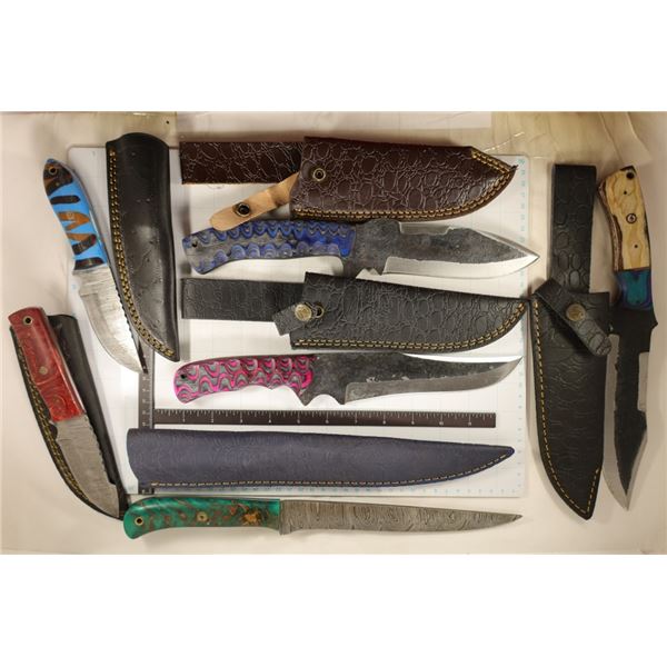 3 CARBON STEEL & 3 DAMASCUS STEEL BRAND NEW