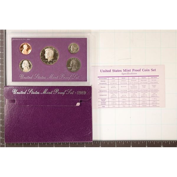 1989 US PROOF SET (WITH BOX) & WITH CERTIFICATE