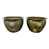Image 2 : Brass Pots w/ Dog Handles - 16 x 10.5 x 16.5"