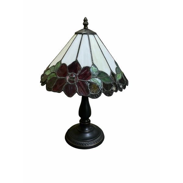 Stained Glass Floral, Tiffany Style Table Lamp - 12.5" x 18"