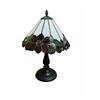 Image 1 : Stained Glass Floral, Tiffany Style Table Lamp - 12.5" x 18"