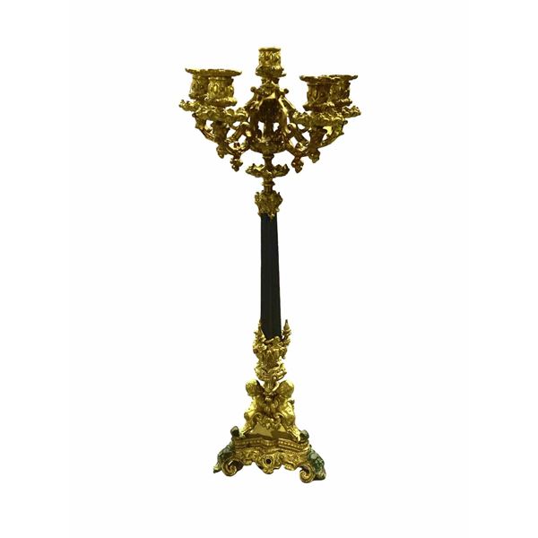 Antique Regency Gilt Bronze Candelabra - 10.25 x 25.5" Retail $7000
