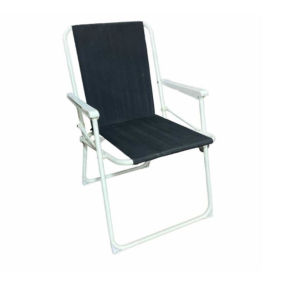 2 Black Foldout Chairs - 20.75 x 30.5 x 18.5"