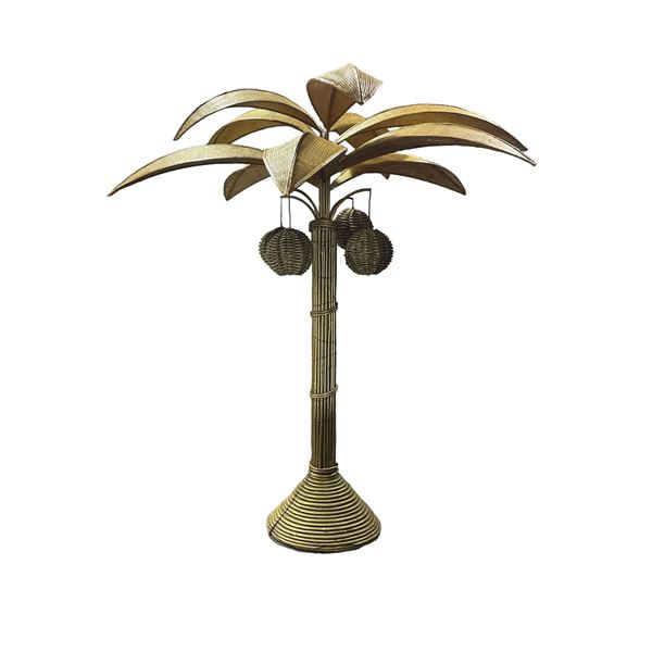 Rattan Palm Tree Lamp - 79 x 86.5" - Retail $4000