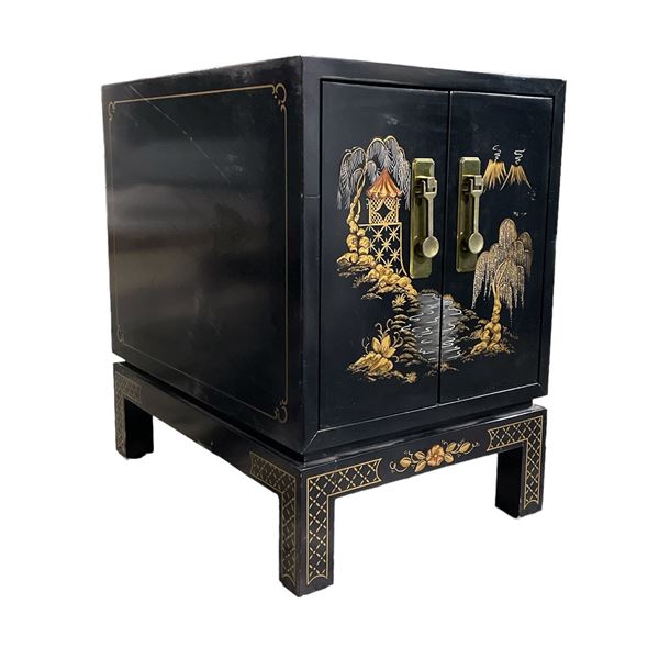 Small Black Lacquer Dresser - 14 x 20.75 x 20