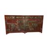 Image 1 : Ancient Chinese Red Dresser - 66.75 x 33.6 x 21.5"