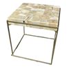 Image 1 : Checkered Marble-top Side Table - 24.75 x 26.25"