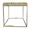 Image 2 : Checkered Marble-top Side Table - 24.75 x 26.25"