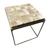 Image 3 : Checkered Marble-top Side Table - 24.75 x 26.25"