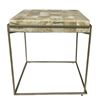 Image 1 : Checkered Marble-top Side Table - 24.75 x 26.25"