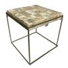 Image 2 : Checkered Marble-top Side Table - 24.75 x 26.25"