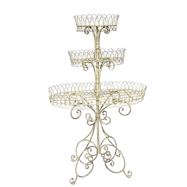 Vintage 3-Tiered Iron Plant Stand - 32.5 x 55.25 x 14.5" - Retail $2450