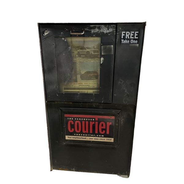 Rectangle Newspapaer Box - 24 x 42.5 x 16.25" - Has newspapers inside.