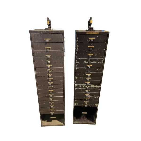 Group of Old Watchmaker Cabinet - 12.25 x 52.75 x 11.25"