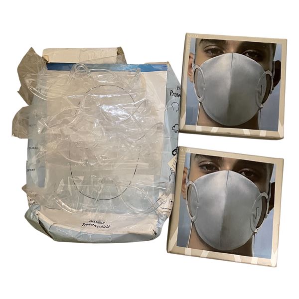 "Upload" TV Show - Group of 3 Accessories includes 2 MAM Grey Masks & Transparent Plastic Glasses