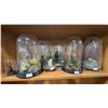 Image 1 : "Under Wraps 2" - Group of movie Terrarium Glasses & Golden Metallic Stag Beetle in Glass