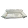 Image 1 : 3 pc Natuzzi white pebble leather sofa set (w/ adjustable headrest)