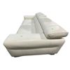 Image 2 : 3 pc Natuzzi white pebble leather sofa set (w/ adjustable headrest)