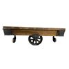 Image 1 : rolling railroad cart coffee table (approx 50 x 28 x 18in H)