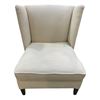 Image 2 : Cream wingback accent chair toned cloth lounge chairs (36in x 32in x 27in)