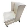 Image 3 : Cream wingback accent chair toned cloth lounge chairs (36in x 32in x 27in)
