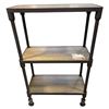 Image 1 : 3-tier rustic looking metal shelving unit - approx 39in x 11in x 24in H