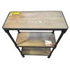 Image 2 : 3-tier rustic looking metal shelving unit - approx 39in x 11in x 24in H