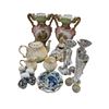 Image 1 : Group of Assorted Porcelain & Glass Decorative Items - Salt Shakers, Vases, Tea Pot, Etc.