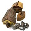 Image 2 : Group of Decorative Items - Metal Figurines, Paper Figurines, Vintage Iron