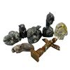 Image 3 : Group of Soapstone, Glass Figurines & Miniature Totem Pole