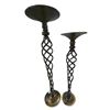Image 2 : Group of Candle Holders, Cast Iron Candle Holders & Decorative Metal Vase