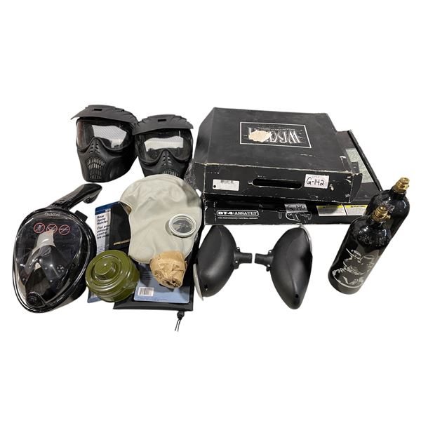 Group of Paintball Equipment Includes - BT-4 Assault Paintball Gun w/Box, Diablo Wrath Paintball Gun