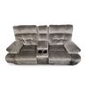 Image 1 : Grey Cloth Double Reclining Theatre Seat w/Cup Holder & Middle Storage (81x42x36)