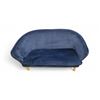Image 1 : Modern Curved Back Blue Velvet Loveseat (65x25x31)