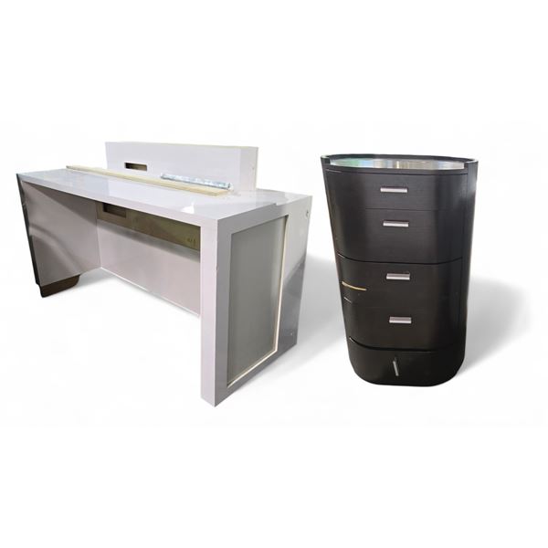 2 Cabinets Brown - (43x26x18) & White - (70x26x44)