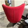 Image 3 : Red Cloth High Back Arne Jacobsen Egg Style Chair