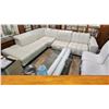Image 1 : White Tone 3 Piece Sectional Sofa w/Adjustable Head Rest & Single Recliner + USB Port (Unknown Worki